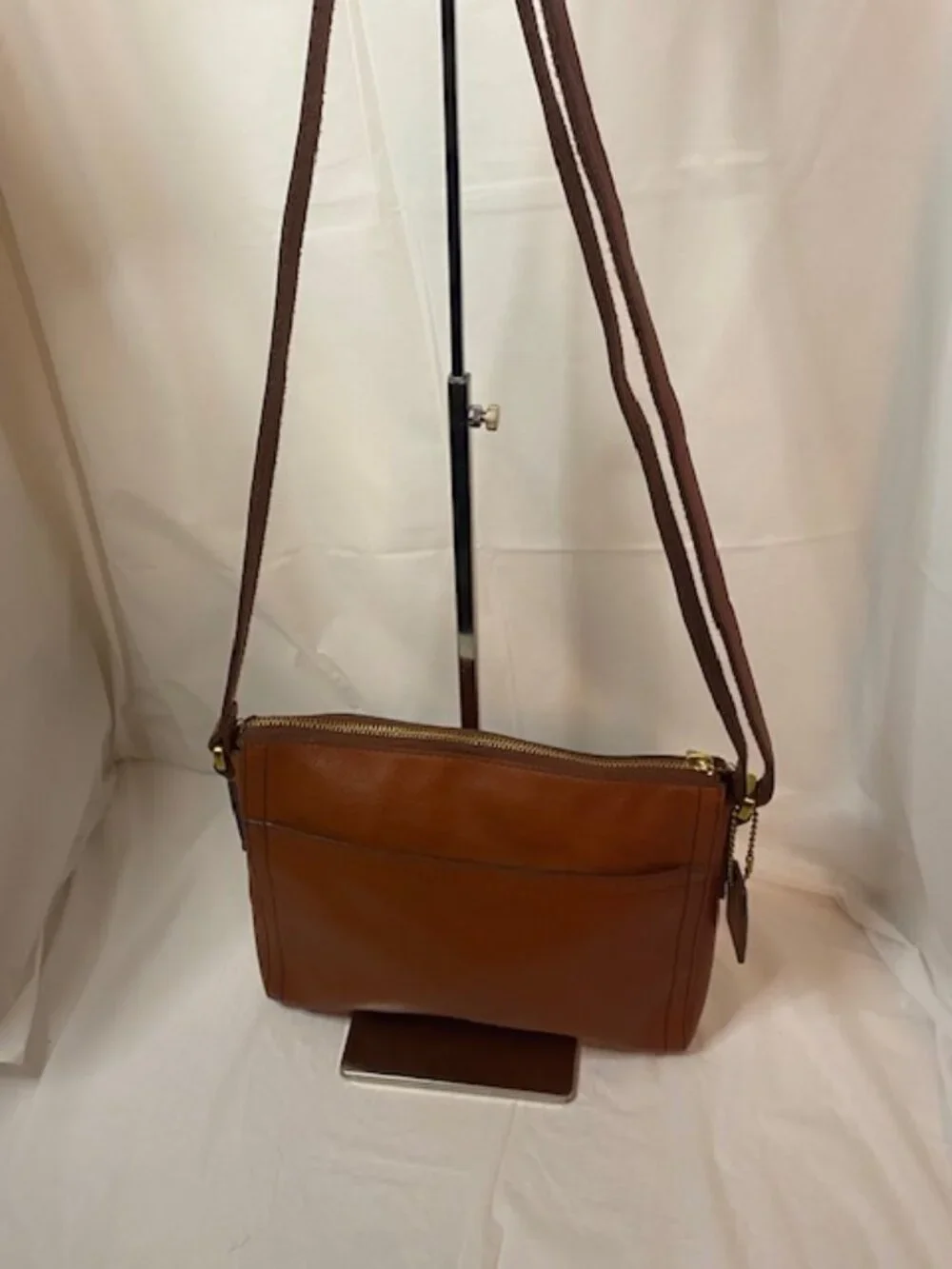 Fossil Tara Brown Leather Crossbody Bag